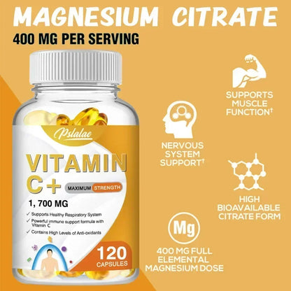 Vitamin C 1700 Mg - Powerful Immune Support, High Levels of Antioxidants with Vitamin D3, Zinc, Elderberry