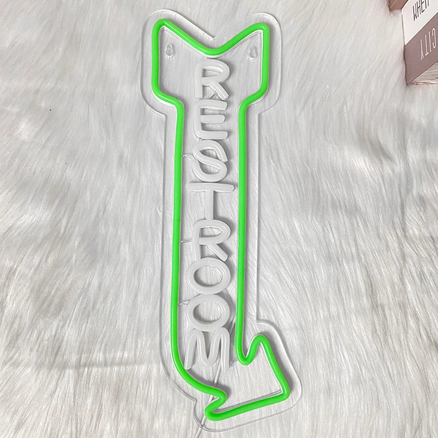 LED Rest Room Neon Sign For Wall Decor,  Bathroom Hotels, Bars, Hospitals, Homes And Other Places With Toilets,USB Powered.