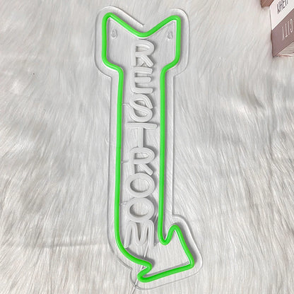 LED Rest Room Neon Sign For Wall Decor,  Bathroom Hotels, Bars, Hospitals, Homes And Other Places With Toilets,USB Powered.