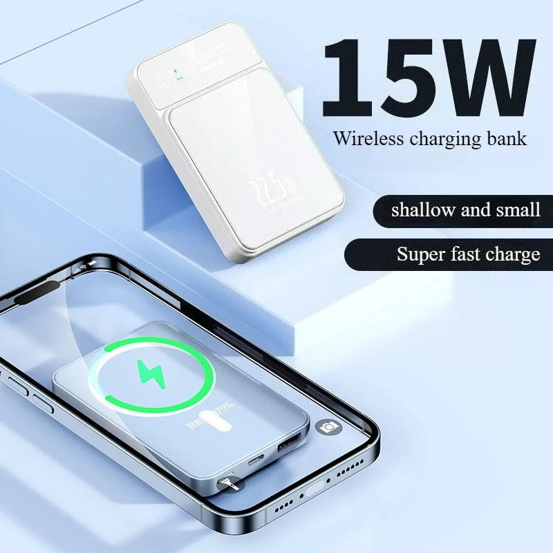 Power Bank 22.5W Magnetic Wireless Portable Chargers 30000mAh Super Fast Charging Powerbank External Battery for Iphone Xiaomi