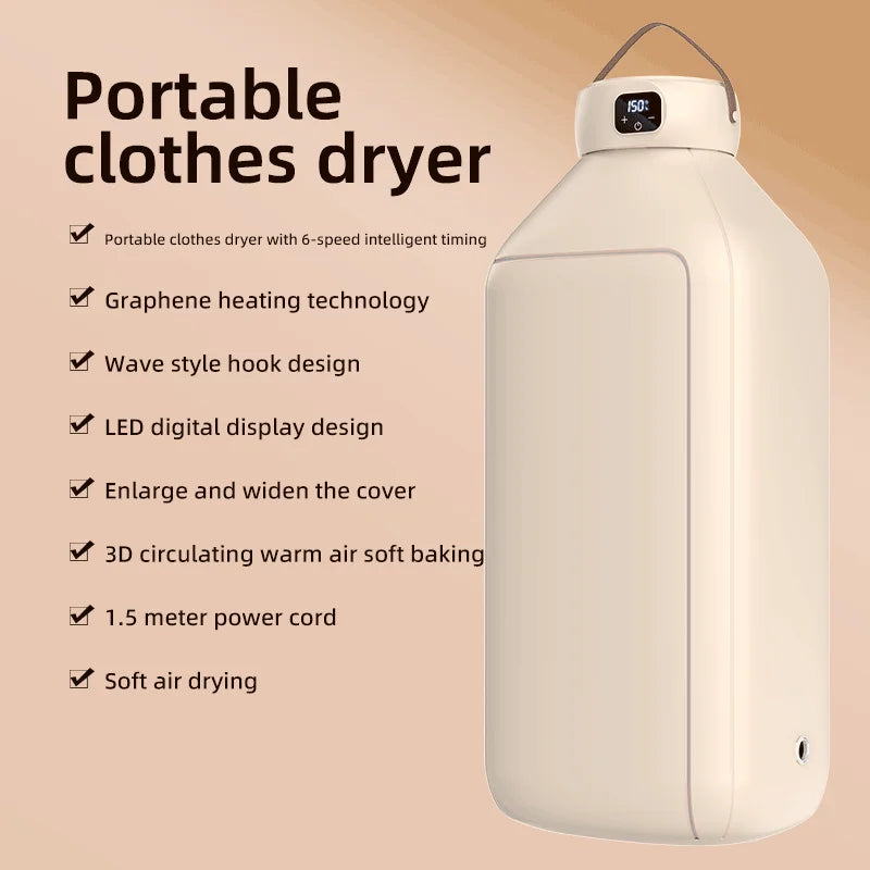 Portable Electric Clothes Dryer Multifunctional Dryer Machine Foldable Clothes Dryer with Timer Mini Clothes Dryer For Travel