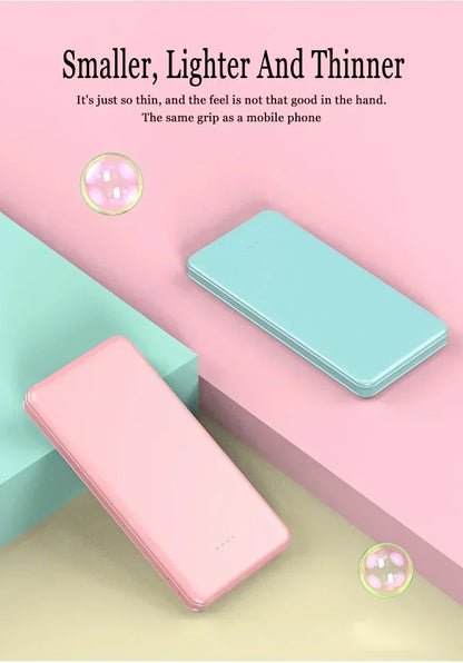 New Portable Power Bank 20000mAh Ultra Large Capacity 10W Super Fast Charger Dual Output Dual Input Design External Battery Pack