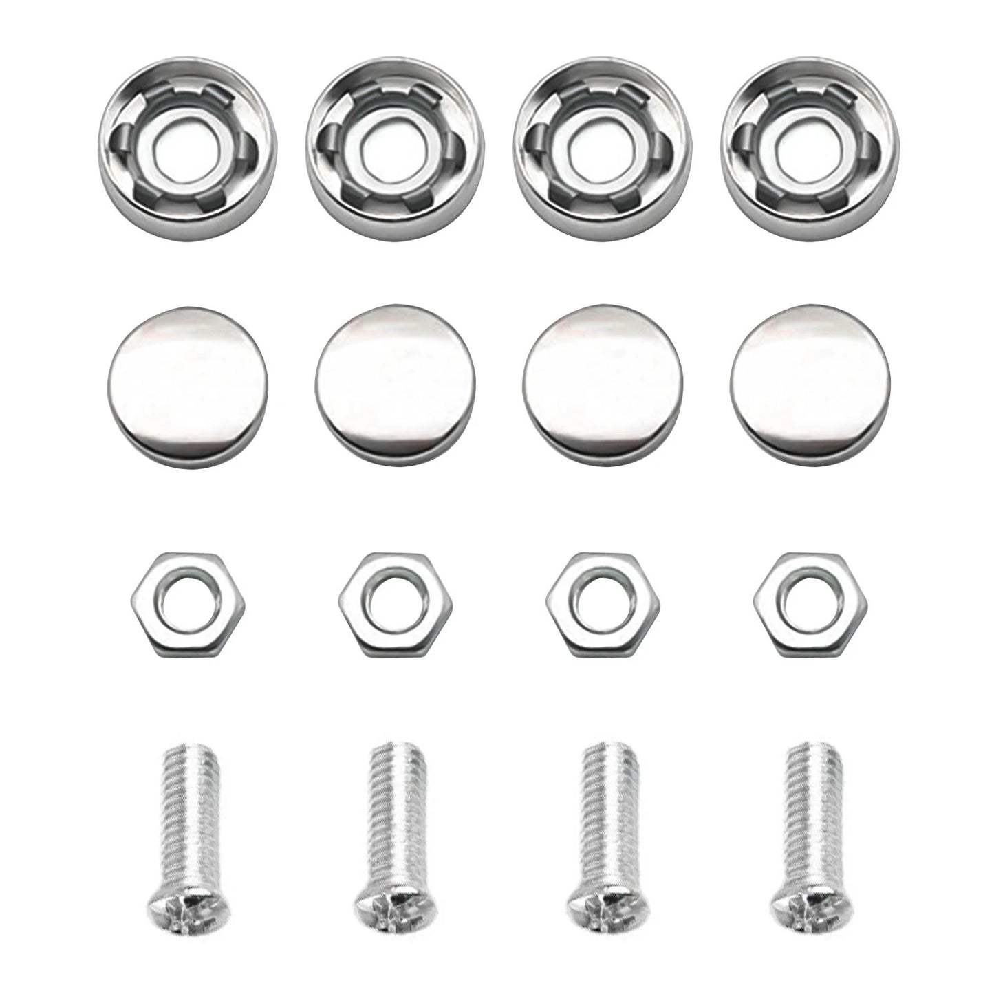 4Pcs Stainless Steel License Plate Security Screws Kit for Fastening Frame License Plate Cover Security Bolts