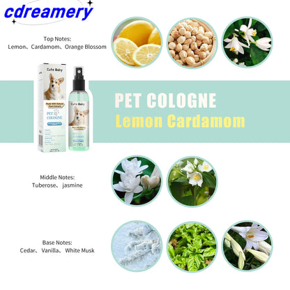 CDY 100ml Pet Perfume Spray for Cats and Dogs, Odor Eliminator and Air Freshener with Long-lasting Fragrance