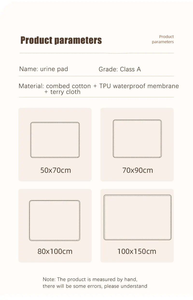 Large Size Baby Waterproof Diaper Changing Mat Reusable Diapers For Newborns Washable Mattress Pad Breathable Baby Diaper Bags