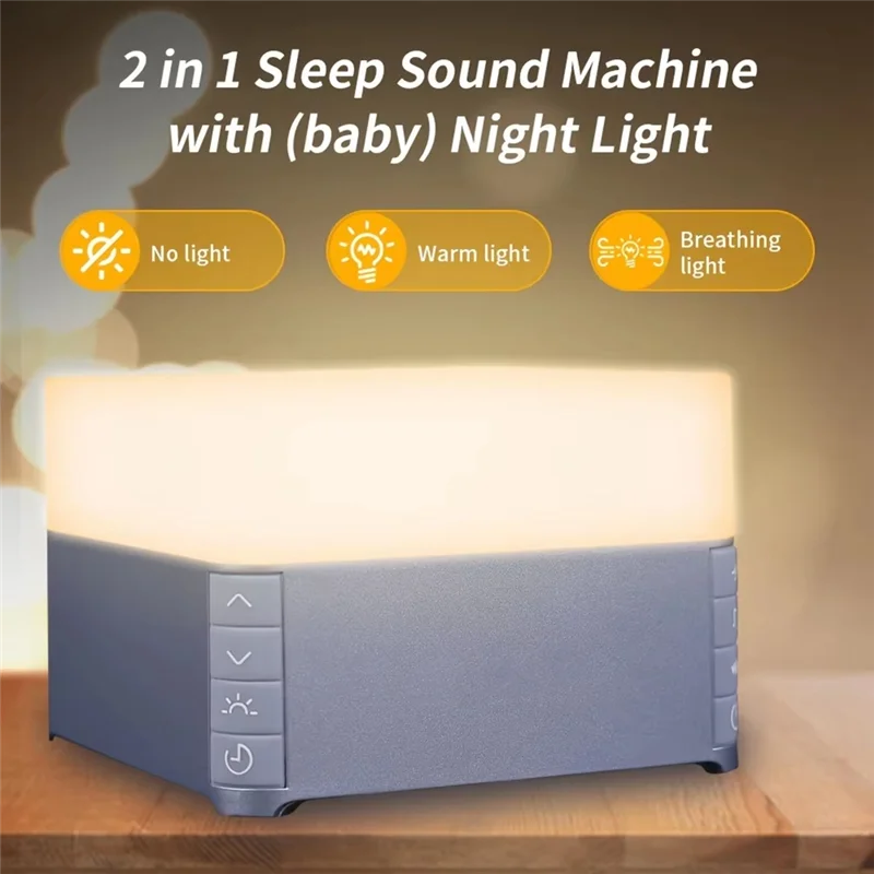 DIGIT-White Noise Machine Baby Audlt Sleep Aid 39 Songs Soothing Sounds With Soft Night Light Timer Noise Player