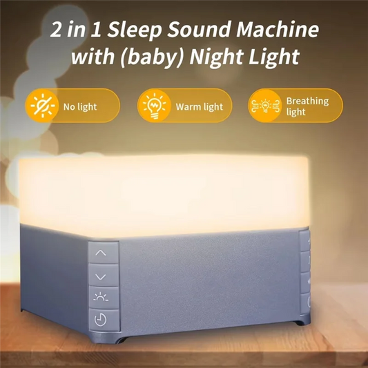 DIGIT-White Noise Machine Baby Audlt Sleep Aid 39 Songs Soothing Sounds With Soft Night Light Timer Noise Player