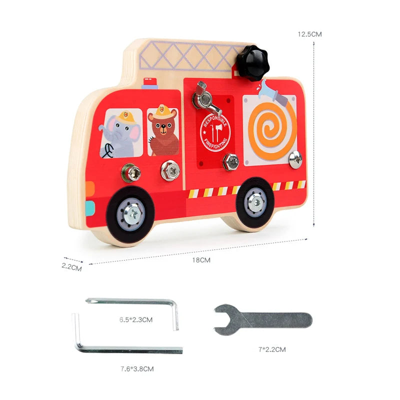 Montessori Screw Driver Board Educational Sensory Toy Preschool Wooden Toy Wooden Educational Toy for Toddler Skill Learning Toy