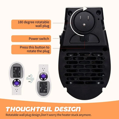 EU Home Mini Heater Multi-function Wall Mount Rapid Heating Intelligent Constant Temperature Low Noise Power Off Protection
