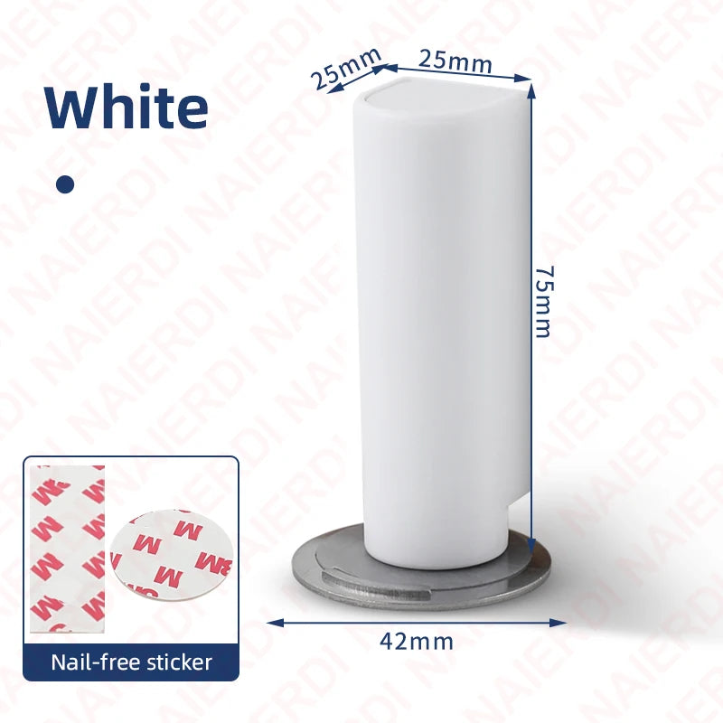 NAIERDI Magnetic Door Stopper Stainless Steel Heavy Duty Door Stop Black Nail-free Door Suction Door Holder Door Hardware