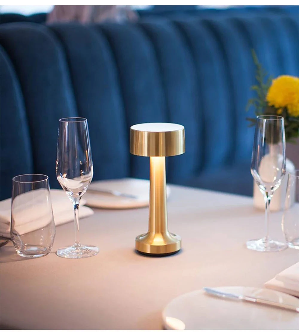 LED Table Light Metal Touch Desktop Decorative Lamp Rechargeable Night Lights For Bar Coffee Table Restaurant Decoration Light