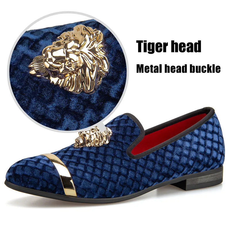 Luxury Brand Loafers Diamond Velvet Men Dress Wedding Shoes Rivets Casual Flats Designer Sneakers