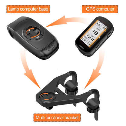 Bicycle lights & horns & Garmin computer stand 3in1, stacked BIKE computer base computer stand cycling code watch base headlighg