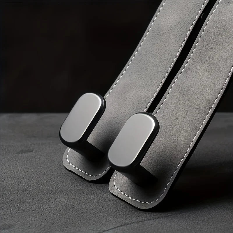 Car Purse Hook for Headrest - Premium Leather & ABS -Duty Hooks, Easy Install Car Seat Back Storage Hook