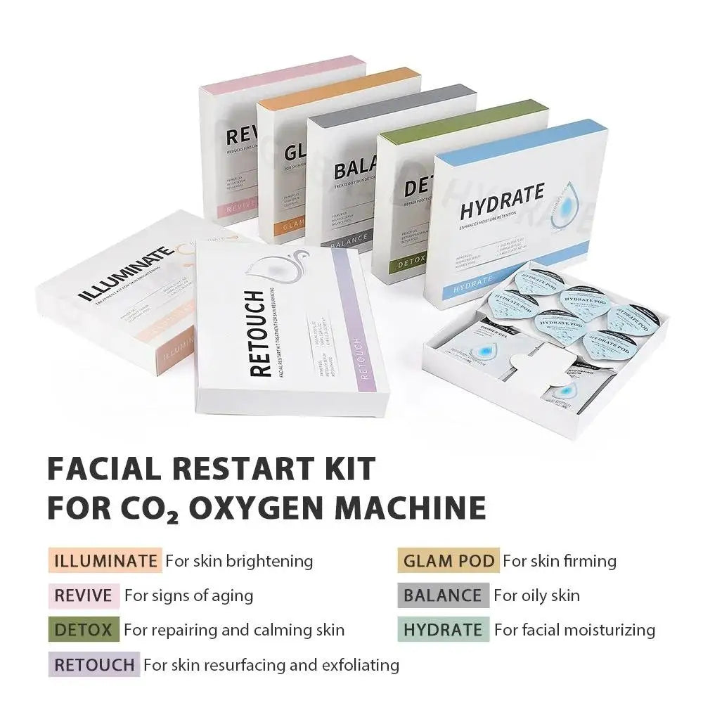 Big Foam Retouch Revive Balance Illuminate Glam Hydrate Detox Serums And Oxygen Pods Capsule Consumables Kits Serum Oxygen Pods