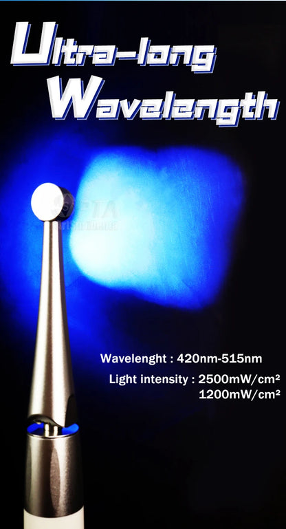 Dental 1 Second Curing Light LED Lamp With Two Intensity Angle Adjustable Utra Long Wavelength Flexible Rotation Design