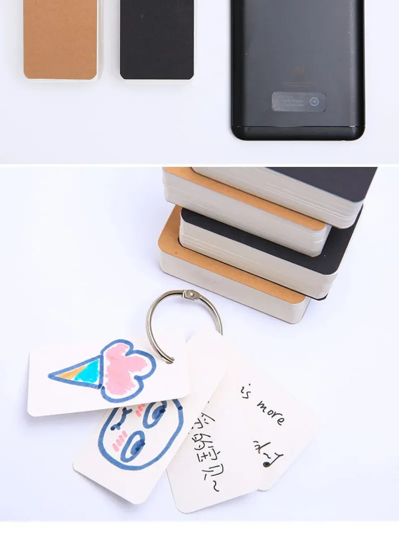 50 Sheets/set Blank Mini Notepad Memo Pad Portable Binder Mini Notebook Stationery Sticky Note for Students Staff