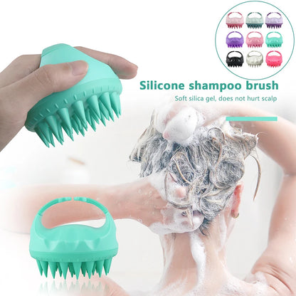 Scalp Massage Shampoo Brush for Hair Care Silicone Bath Brush Shampoo Shower Hair Comb Bath Ball Sponge Body Wash Bathroom Tool