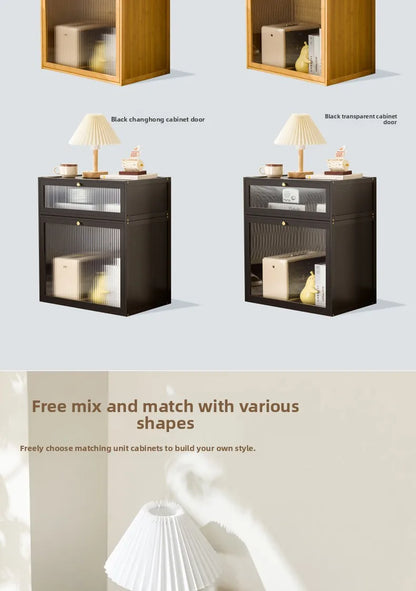 Solid wood bedside table locker small simple bedroom home 2025 new bedside shelf cabinet