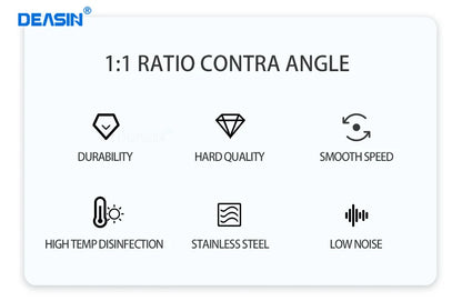 Dental LED Light 1:1 Ratio Contra Angle E-generator Low Speed Handpiece Inner Water Spray E-Type dentistry