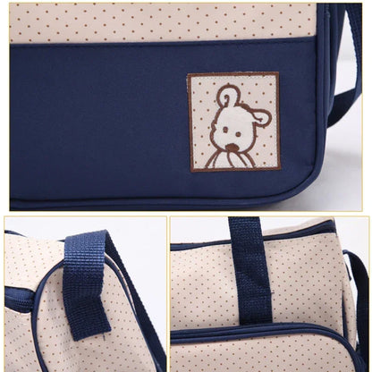 5 Pcs/set Diaper Bag Suits Multifunctional Maternity Mummy Handbag Large Capacity Organizers Baby Changing Diaper Nappy Bag