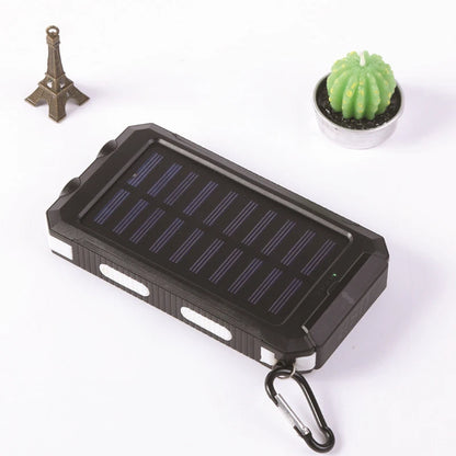 20000mah Waterproof Solar Powerbank Portable Large Capacity Charger Solar Fast Charging Waterproof With Compass For Ios Android