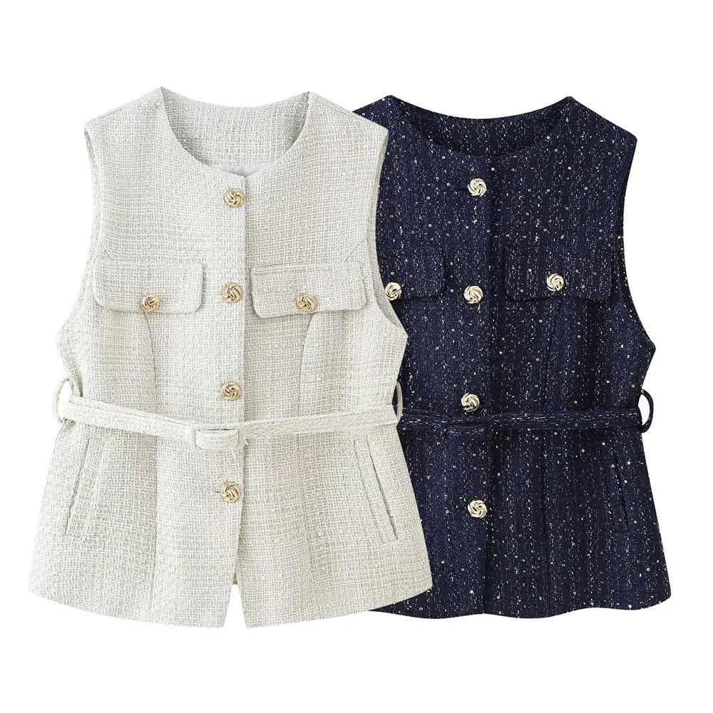 2025 New Women's Clothing European and American Style Fashion Design Sense Small Fragrant Style Decoration Texture Vest