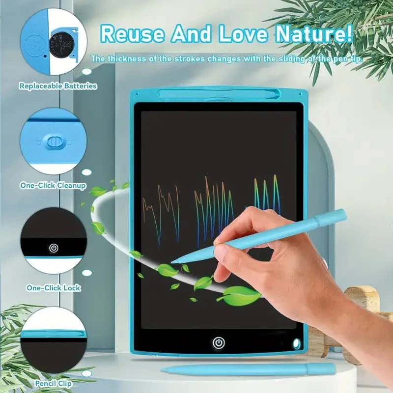 8.5Inch LCD Writing Tablet for Kids,Reusable Magic Drawing Board with Stylus,Eco-Friendly Erasable Doodle Pad Toy Gift
