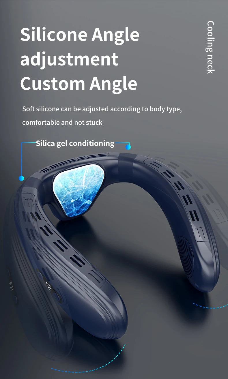New Wearable Neck Fan Hanging Neck Fan Rechargeable Semiconductor Cooling Bladeless Fan Outdoor Personal Fan Wearable Cooler