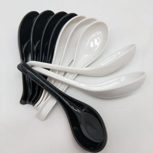 5pcs Soup Spoon Japanese rice Spoon Ramen wonton dumplings Japanese kitchen cutlery soup spoon  dinner spoon  serving spoon