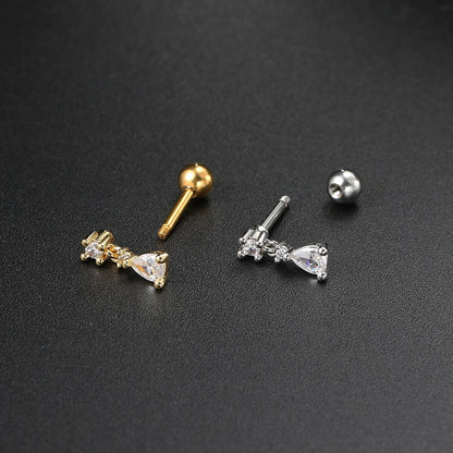 1pc Piercing Earrings Butterfly Women Jewelry Gold Color Zircon Tragus Helix Septum Cartilage Daith Stainless Steel Ear Ring