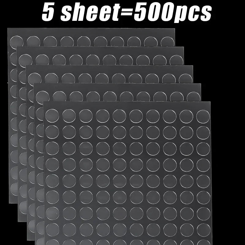 1000pcs Double Sided Gel Glue Pads DIY Removable Sticky Patch No Trace Wall Hanging Crafts Clear Round Square Self Adhesive Dots