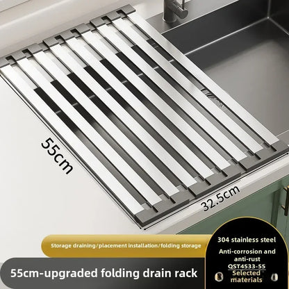 Roll up Dish Drying Rack Over The Sink for Kitchen Portable Aluminum Dish Rack Foldable Dish Drying Racks No rust No mildew New