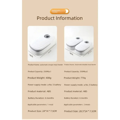 Automatic Pet Feeder Wet Dry Food Smart Timed Meal Dispenser Freshness Preservation Dual Trays Anti-Jamming Easy-Clean Cats Dogs