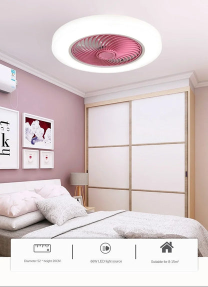 Smart ceiling fan 46 52cm fans with lights remote control bedroom decor ventilator lamp air Invisible Blades Retractable Silent