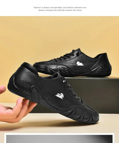 Men's Shoes 2025 Spring  Autumn New Business Casual Leather Shoes Men's Single Shoes Simple British Loafers Trendy Travel Shoes