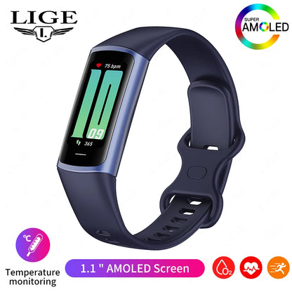 LIGE Sport Smart Bracelet Fitness Tracker For Man Women Band Waterproof Connected Phone Tracker Men Smart Watch For Android ios