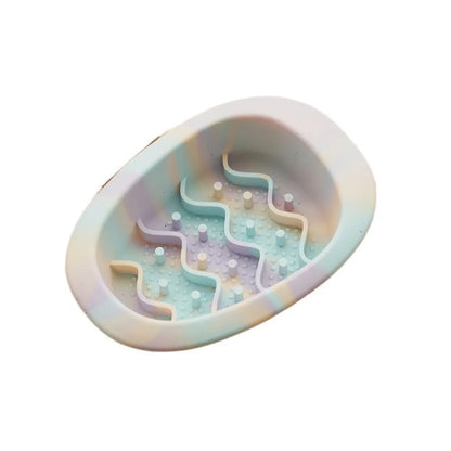 Silicone Pet Slow Food Bowl Help Healthy Multiple Colors Pet Licking Pad Anti Overturning Anti Knock Pet Bowl for Dogs and Cats