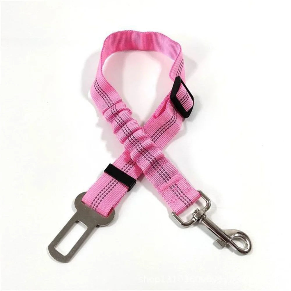 Dog Car Seat Belt Nylon Retractable Buffer Elastic Reflective Safety Traction Rope Dog Leash Harness Dog Outdoor Supplies