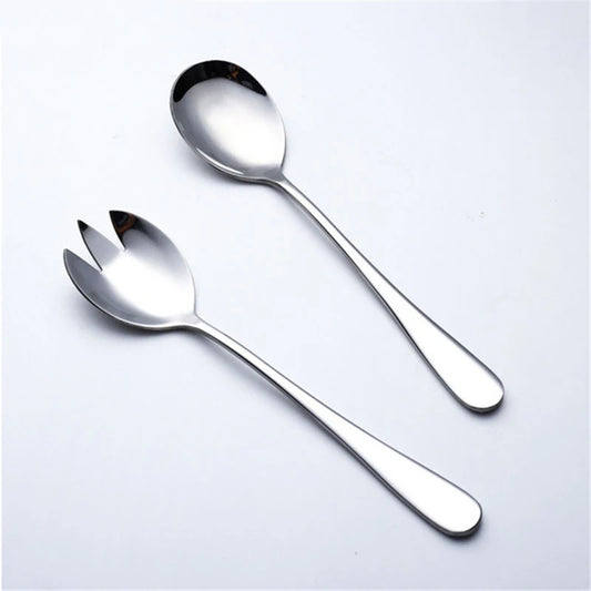 2-Piece Salad Spoon Fork Set, Stainless Steel Salad Servers, European Salad Serving Utensils
