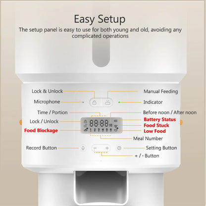 FURPIPI Automatic Pet Feeder 5L Smart Cat Food Kibble Dispenser Wi-Fi App Remote Control Auto Dog Feeder For Cat Pet Accessories