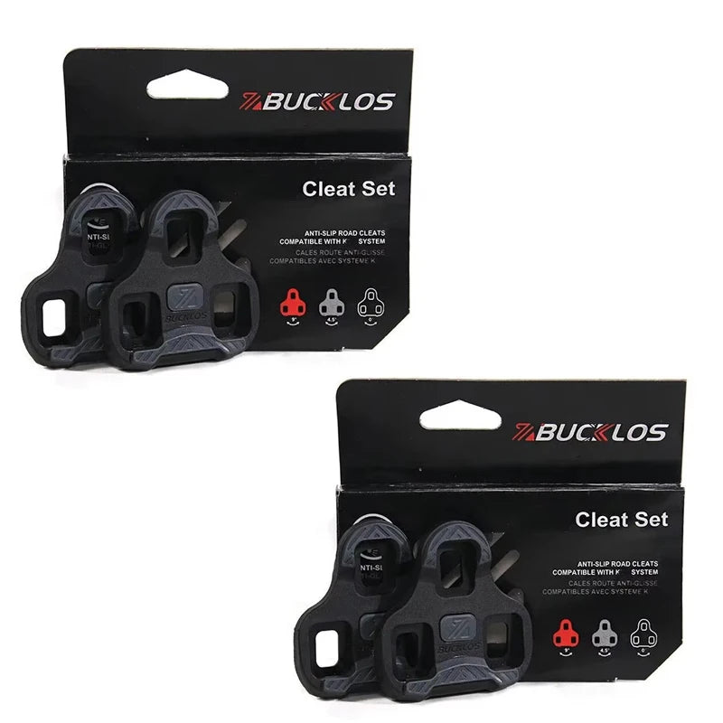 BUCKLOS for LOOK Keo Cleats Float Road Cycling Shoes Pedal Cleats for Look Keo Bike Self Locking Pedal Plate 4.5/9 Degree 1/2pc