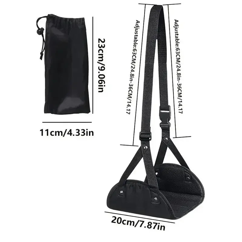 Airplane Footrest With Adjustable Strap, Portable Hammock Leg Rest, Perfect Travel Accessories