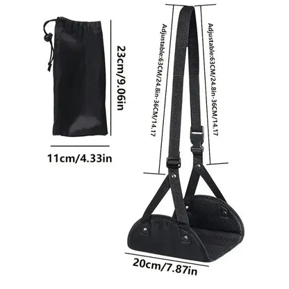 Airplane Footrest With Adjustable Strap, Portable Hammock Leg Rest, Perfect Travel Accessories