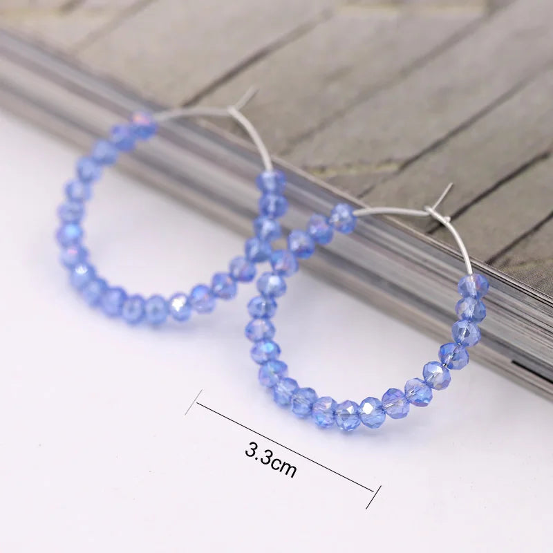 Fashion Women's Earrings Boho Colorful Crystal Beaded Earrings Jewelry Female Girls Gifts Ear Ring Accessories