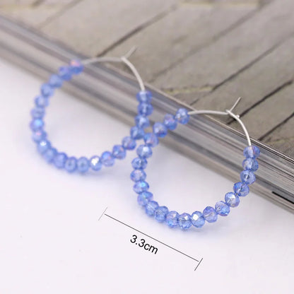 Fashion Women's Earrings Boho Colorful Crystal Beaded Earrings Jewelry Female Girls Gifts Ear Ring Accessories