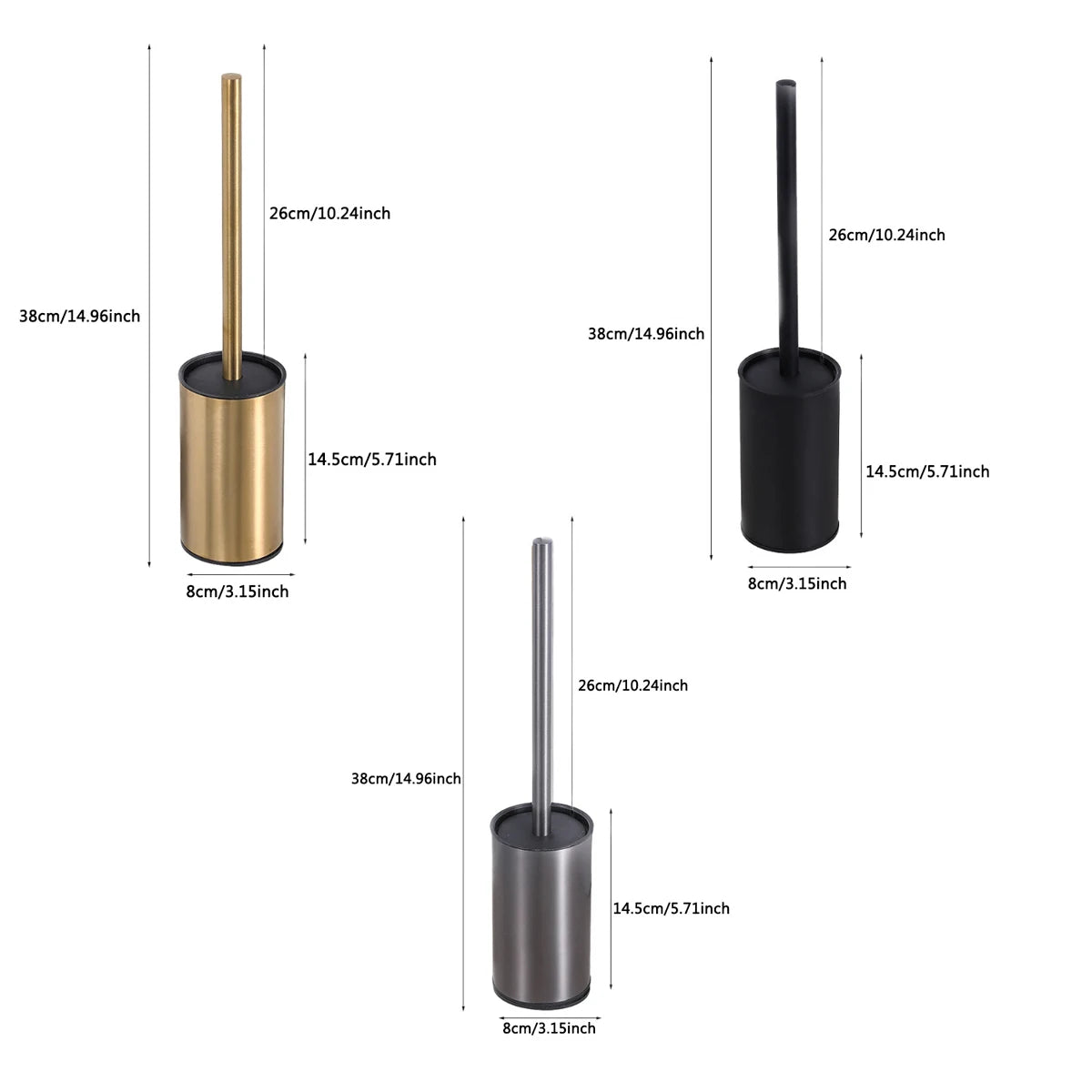 Modern Stainless Steel Toilet Brush Bathroom Accessories Detachable Bathroom Bowl Brush Set