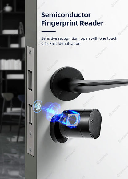 Smart Euro Cylindrical Door Lock ttlock app Keyless Security Entry Mechanical Key Waterproof fingerprint door lock For home