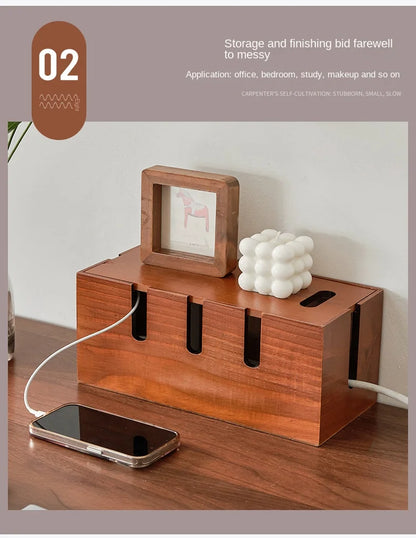Router cable storage box Cable board socket Mobile phone charging arrangement storage box desktop power cable collection box