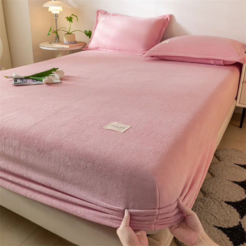 Velvet Thermal Mattress Cover, Plush Fabric Sheets For Winter, Bed Cover, Bed Sheets Set For Single Double King Queen Bed120x200